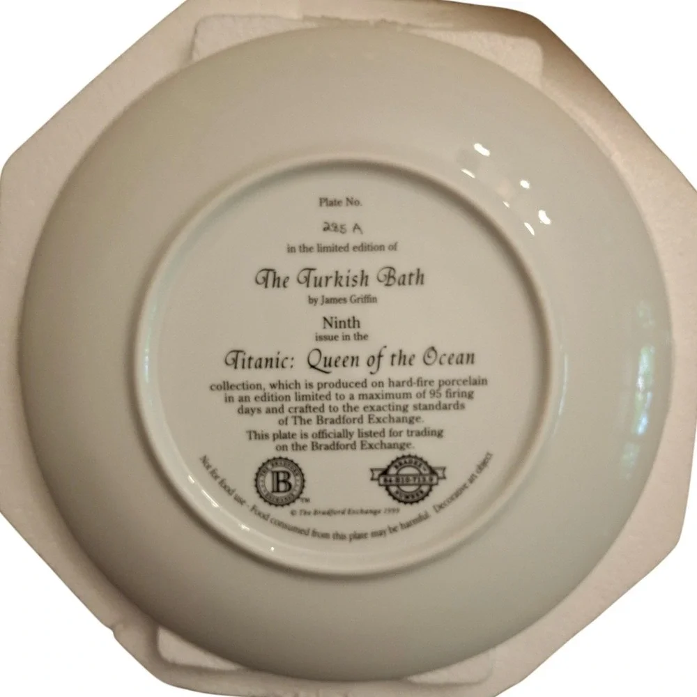 Bradford Exchange Titanic The Turkish Bath Collector Plate 1999 COA